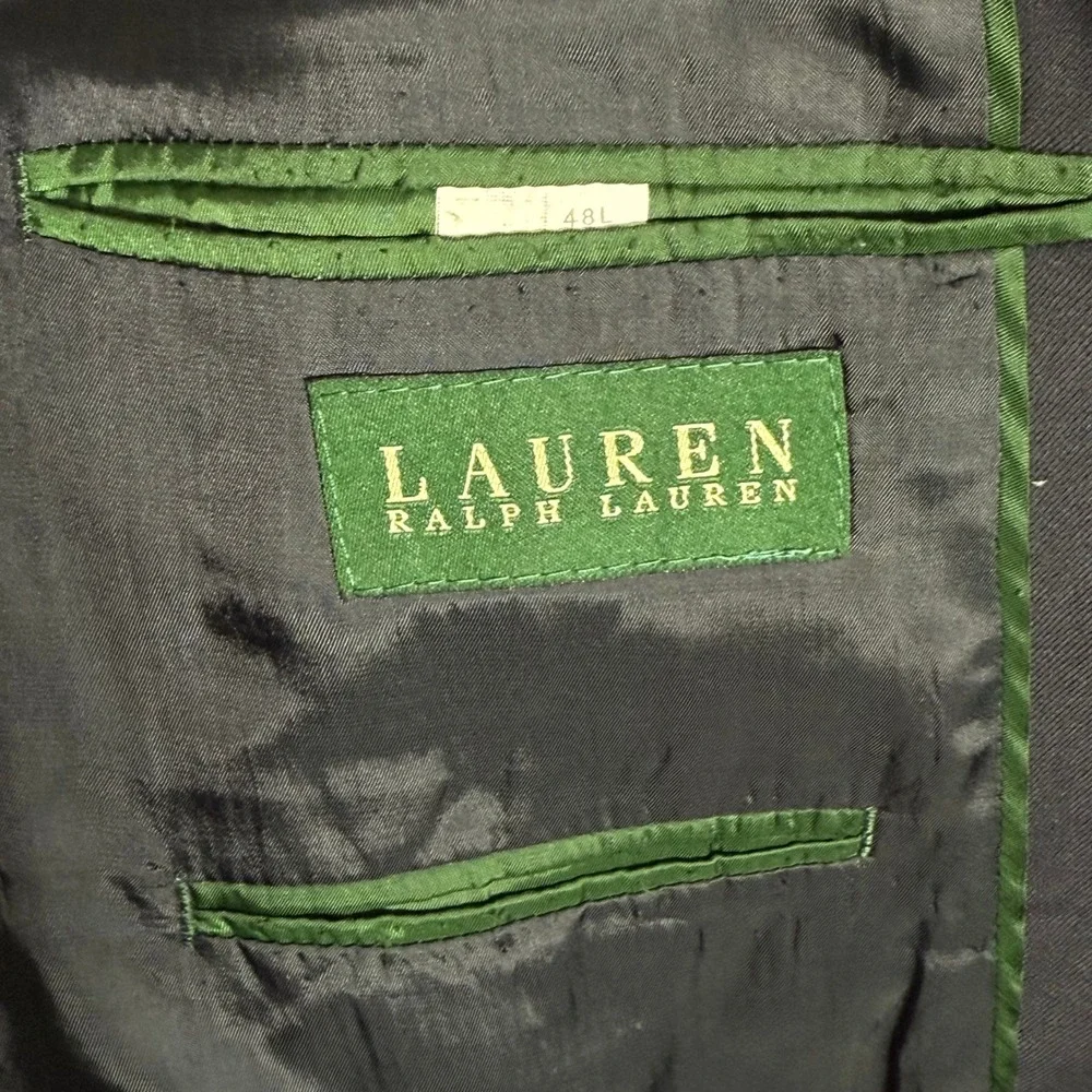 Lauren Ralph Lauren Mens 48L Charcoal Wool Classic Fit‎ 2 Button Blazer Jacket